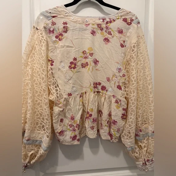 FREE PEOPLE Boogie All Night Blouse in Ivory - Small - Picture 16 of 16